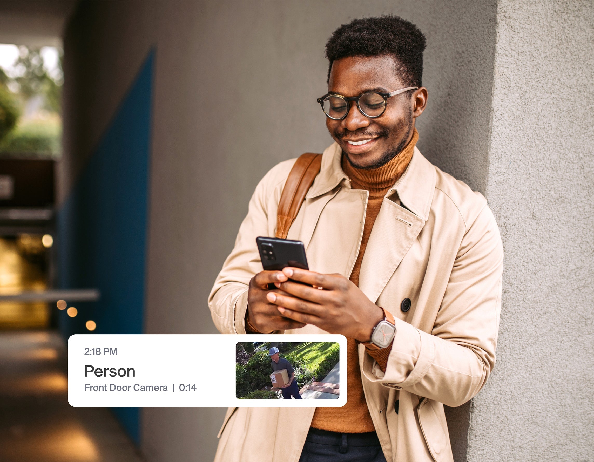 See, listen, and talk to visitors from anywhere.