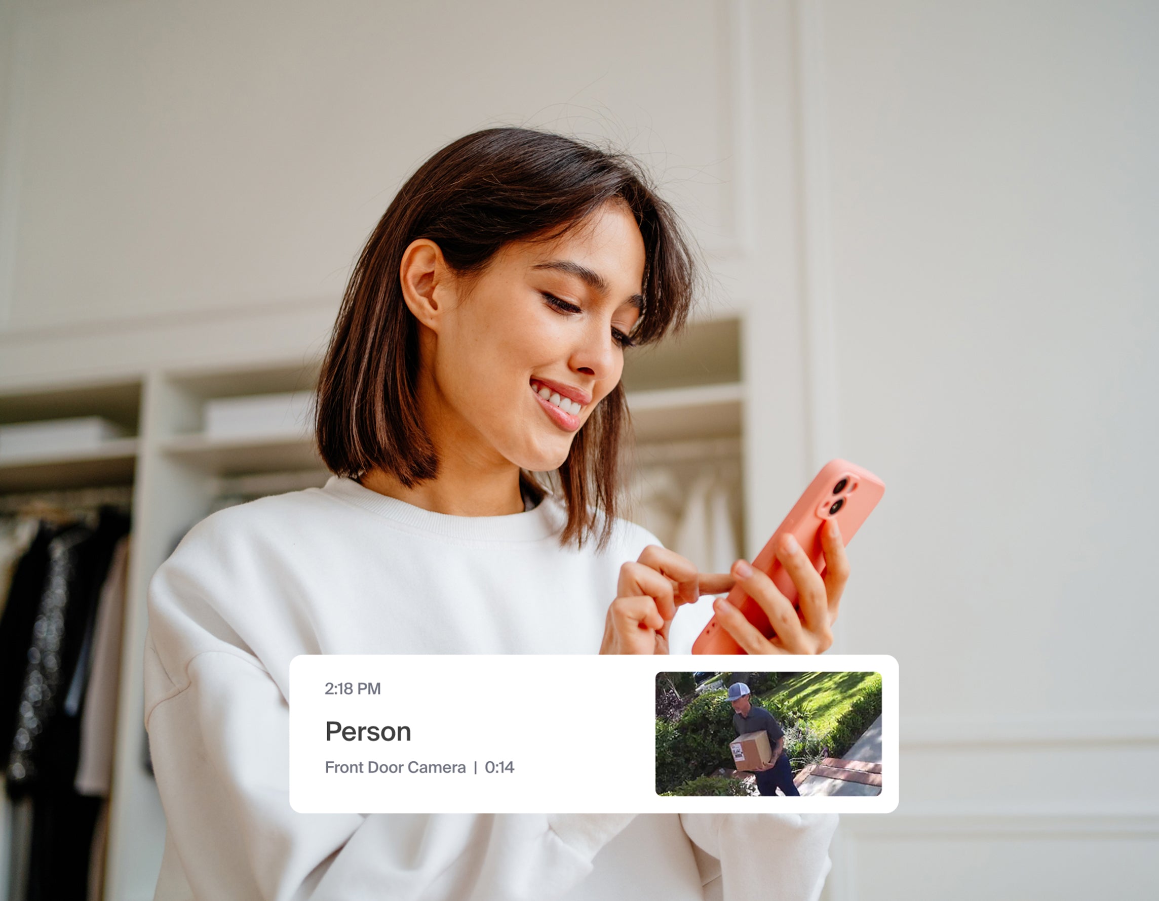 See, listen, and talk to visitors from anywhere.