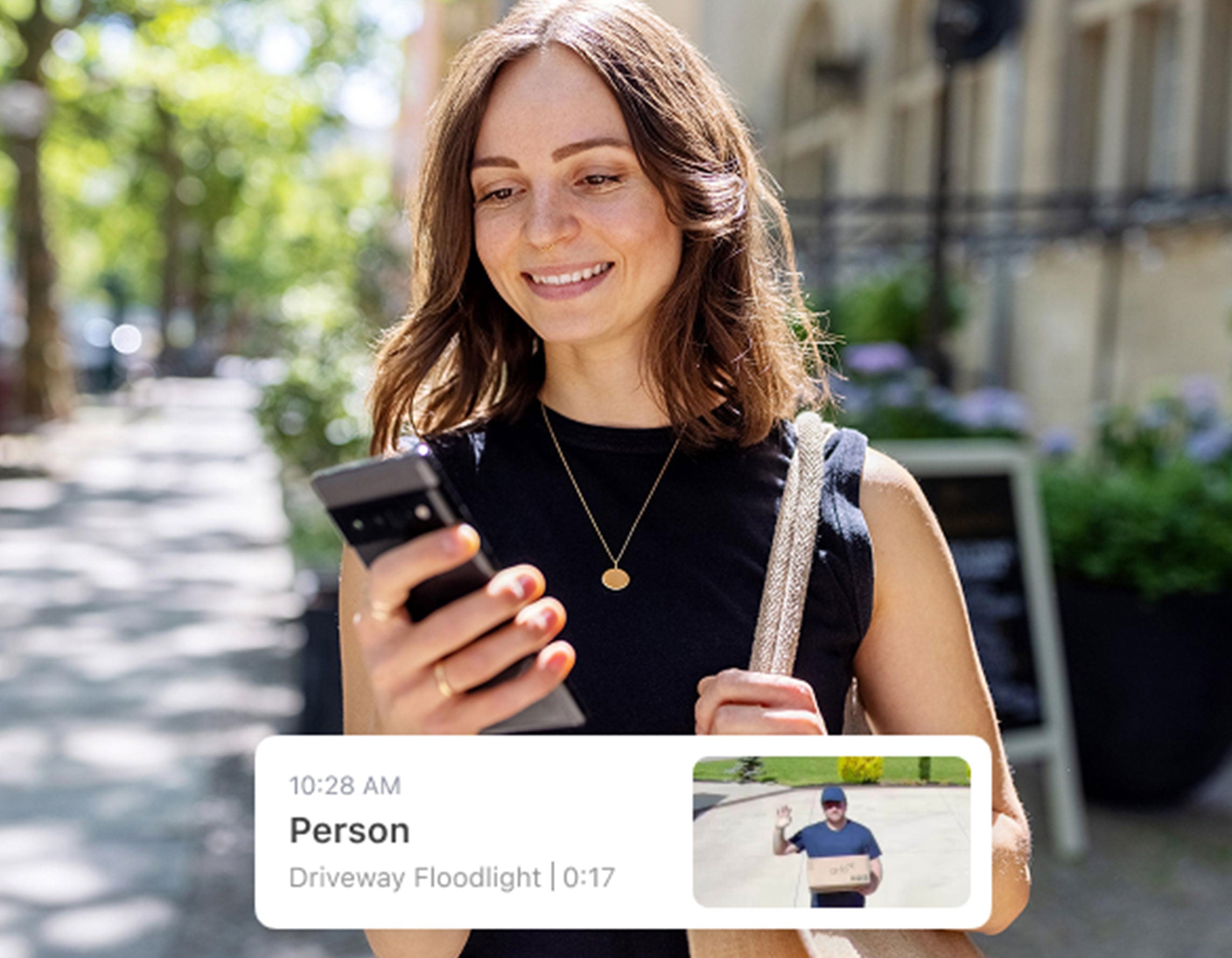 Hear and speak to visitors clearly with noise-canceling 2-Way Audio.